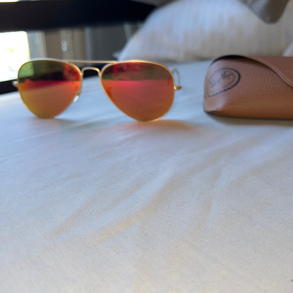 Red tint RayBans with original case